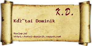 Kátai Dominik névjegykártya